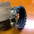 白銅惡鬼造型藍啡傘繩手環(長度可調款)